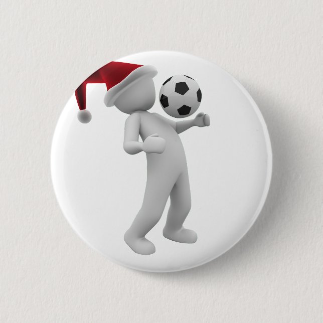 soccer christmas 6 cm round badge (Front)