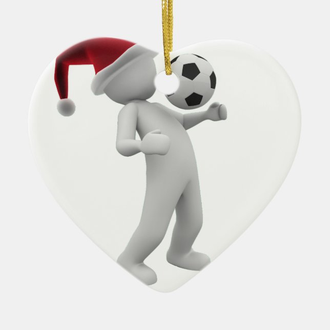 soccer christmas ceramic tree decoration (Front)