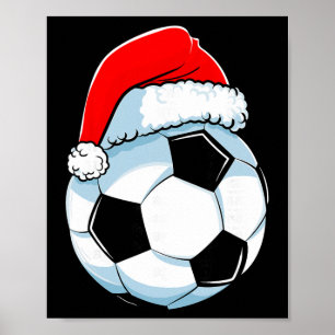 Soccer Christmas Funny Santa Hat Byll Sports Men K Poster