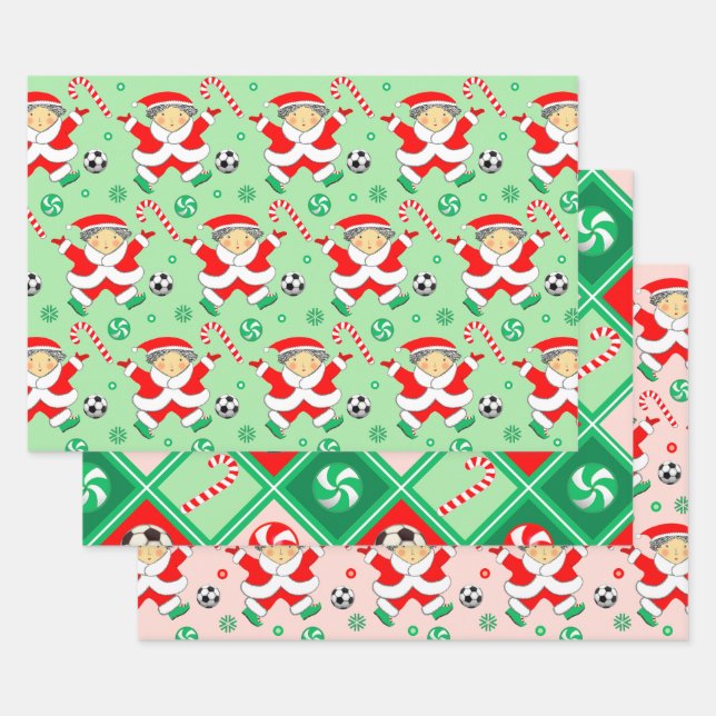Soccer Christmas Gift Wrapping Paper (Set)