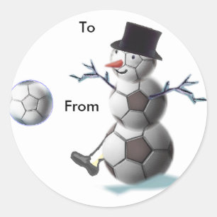 Soccer Christmas Holiday Gift Stickers