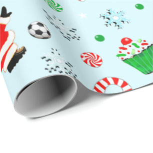 Soccer Christmas Holiday Gift Wrapping Paper