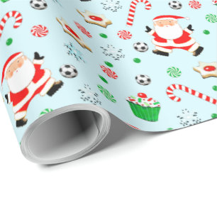Soccer Christmas Holiday Gift Wrapping Paper