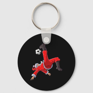 Soccer Christmas Santa Bicycle Kick Xmas Boys Men Key Ring