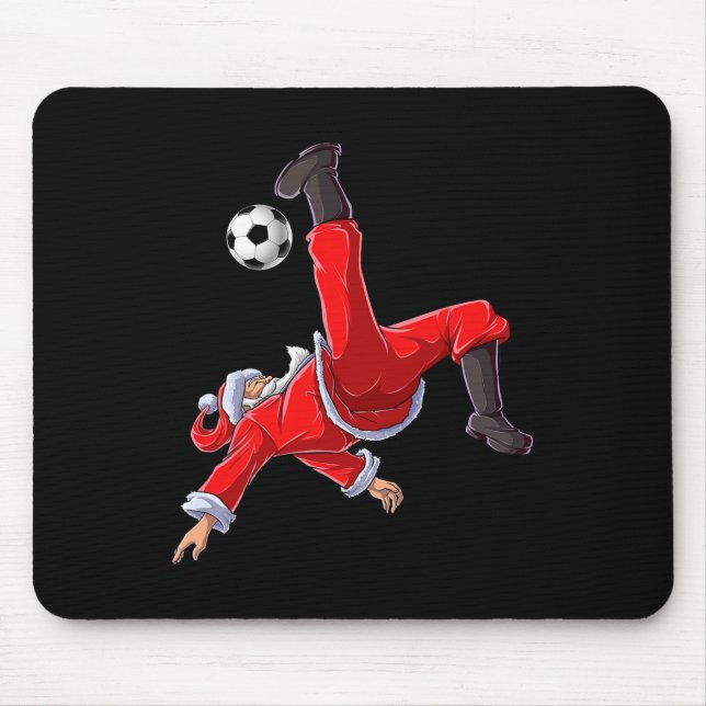 Soccer Christmas Santa Bicycle Kick Xmas Boys Men  Mouse Pad (Front)