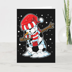 Soccer Christmas Snowman Dabbing Byll Santa Boys G Card