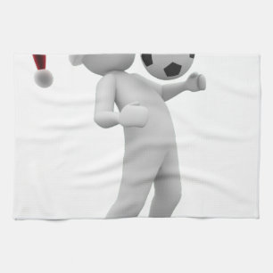 soccer christmas tea towel