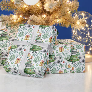 Soccer Christmas themed for Cat Lover Wrapping Paper