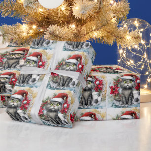 Soccer Christmas themed for Cat Lover  Wrapping Paper