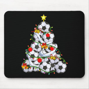 Soccer Christmas Tree Ball Santa Hat Funny Xmas So Mouse Pad