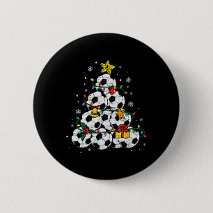 Soccer Christmas Tree Hat Santa Xmas Sport Mens Bo 6 Cm Round Badge