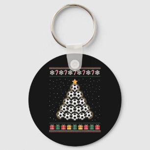 Soccer Christmas Tree Ornament Ugly Christmas Swea Key Ring