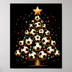 Soccer Christmas Tree Santa Xmas Girls Boys Men Ki Poster