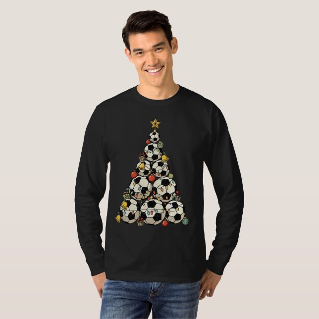 Soccer Christmas Tree T-Shirt (Front Full)