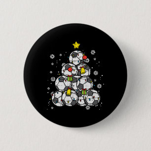 Soccer Christmas Tree Xmas Player Boys Girls Men W 6 Cm Round Badge
