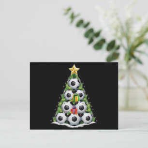 Soccer Christmas Tree Xmas Player Boys Holiday Postcard