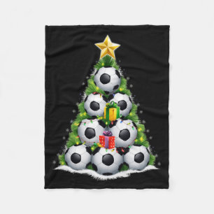 Soccer Christmas Tree Xmas Player Boys T Shirt Fleece Blanket
