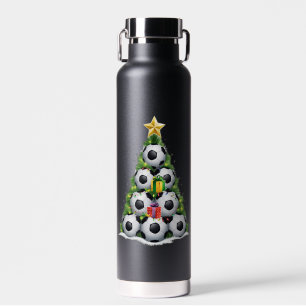 Soccer Christmas Tree Xmas Player Boys  Water Bottle