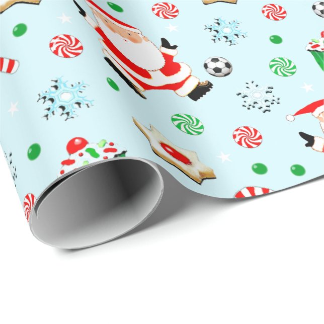 Soccer Christmas Wrapping Paper (Roll Corner)