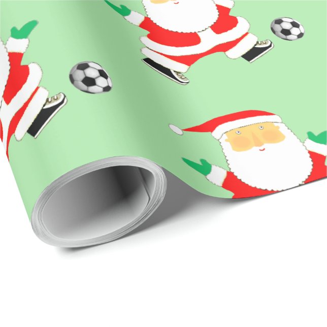 Soccer Christmas Wrapping Paper (Roll Corner)