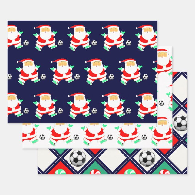Soccer Christmas Wrapping Paper Sheet (Set)