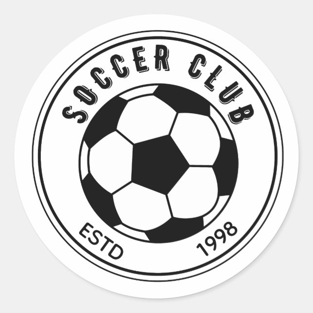Soccer Club Emblem Classic Round Sticker (Front)