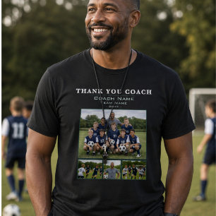 Soccer Coach 4 Photo Collage Thank You T-Shirt