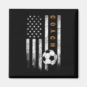 Soccer Coach American Flag Design Soccer Trainer C Magnet