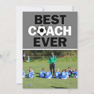 Soccer Coach Best Ever Custom Photo Thank You Card