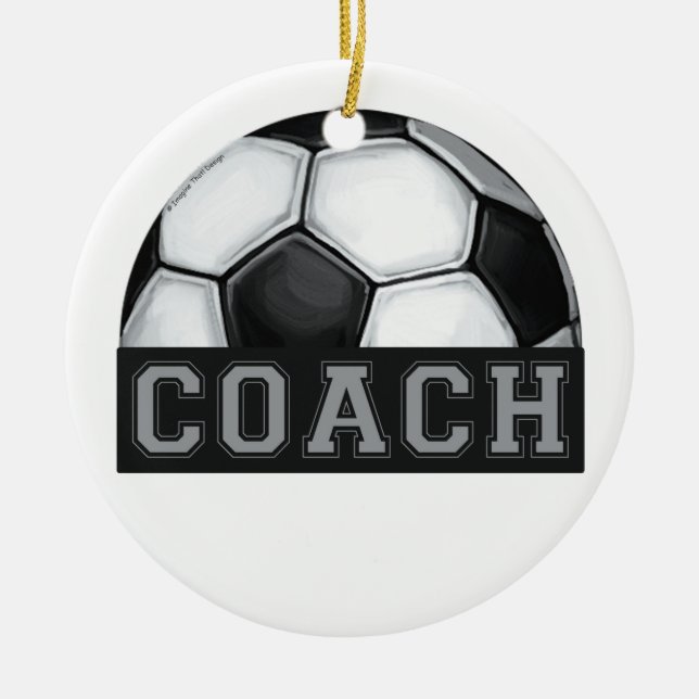 Soccer Coach Ceramic Tree Decoration (Front)