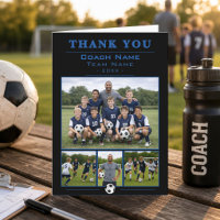 Soccer Coach Collage Team 4 Photo Thank you Card