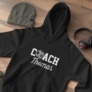 Soccer Coach Custom Name Typography Personalised Hoodie