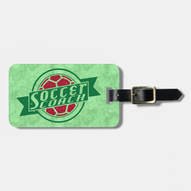 Soccer Coach Customisable Luggage Tag (Front Horizontal)
