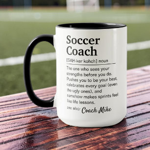 Soccer Coach Definition Personalised Thank You Mug
