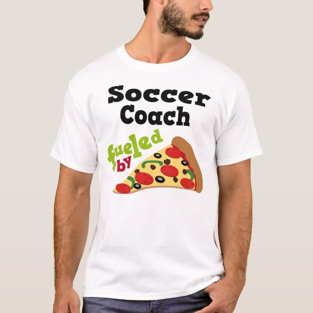 Soccer Coach (Funny) Pizza T Shirt (Front)