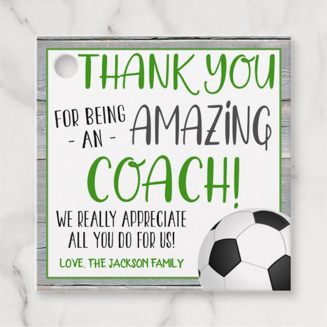 Soccer Coach Gift Tag (Front)