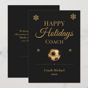 Soccer Coach Happy Holidays Personalised Team Holiday Card