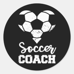Soccer Coach Heart Funny Soccer Player  Classic Round Sticker