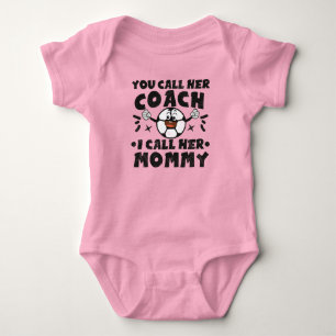 Soccer Coach Mum   Cute Soccer Baby Bodysuit