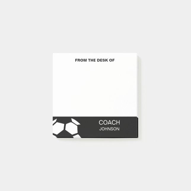 Soccer Coach Personalised Trendy Modern Stylish Post-it Notes (Front)