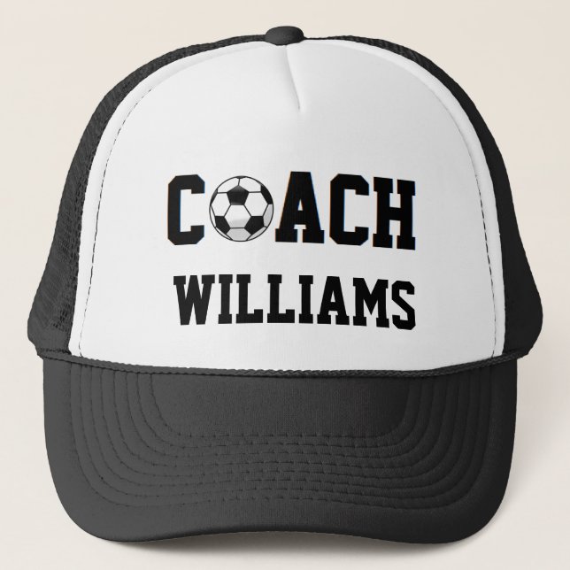 Soccer Coach Personalised Trucker Hat (Front)