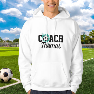 Soccer Coach Player Ball Paint Splash Name Sports Hoodie