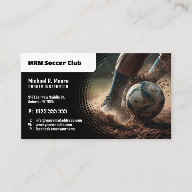 Soccer Coach | Professional Instructor Business Card (Front)