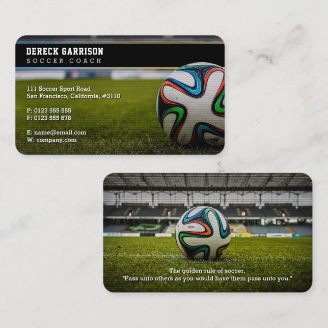 Soccer Coach | Professional Instructor Business Card (Front/Back)