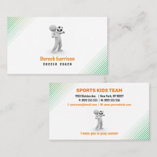 Soccer Coach   Professional Sports Business Card