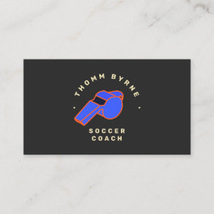 Soccer Coach , Referee Whistle Business Card