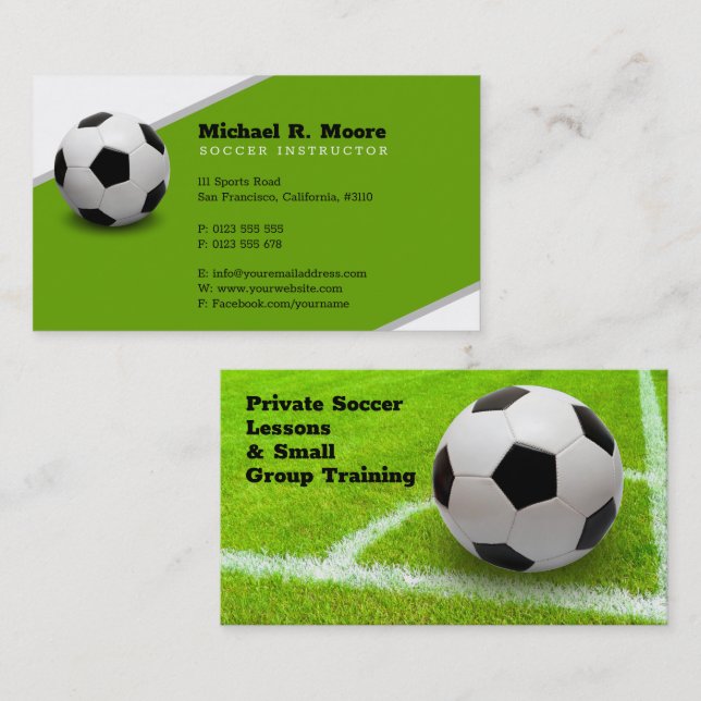 Soccer Coach | Sports Gifts Green Business Card (Front/Back)
