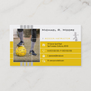 Soccer Coach Sports Gifts Yellow Business Card