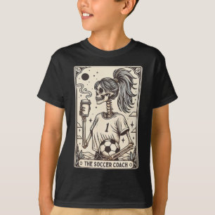 Soccer Coach Tarot Card Halloween Skeleton Soccer T-Shirt