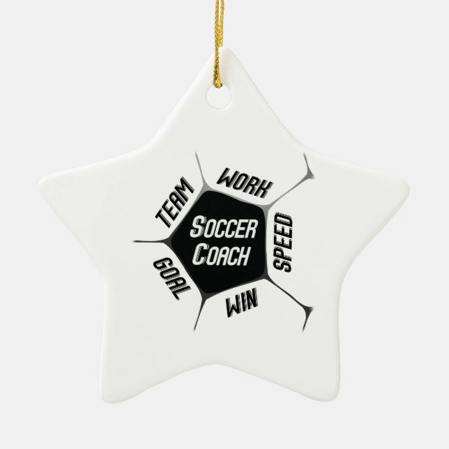Soccer Coach Thanks Large Ball Ceramic Tree Decoration (Front)